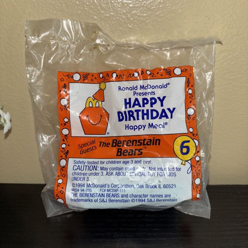 Vintage The Berenstain Bears-1994 McDonald's Happy Birthday #6-Seesaw Train NIP